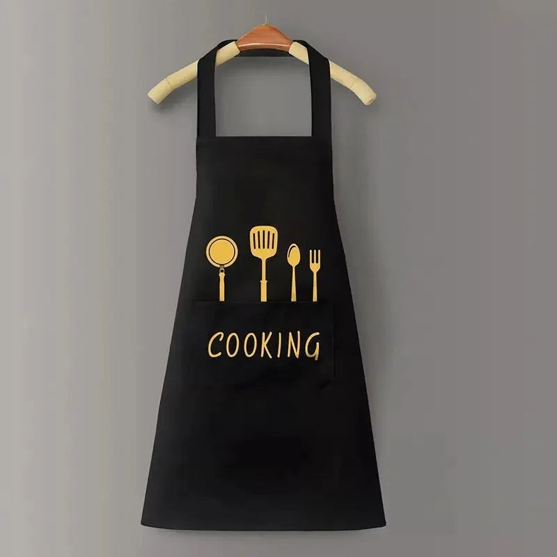 New Waterproof Oil-Resistant Kitchen Apron with Hand-Wiping Feature Waistcoat Unisex Home Use Cooking Apron Korean Style