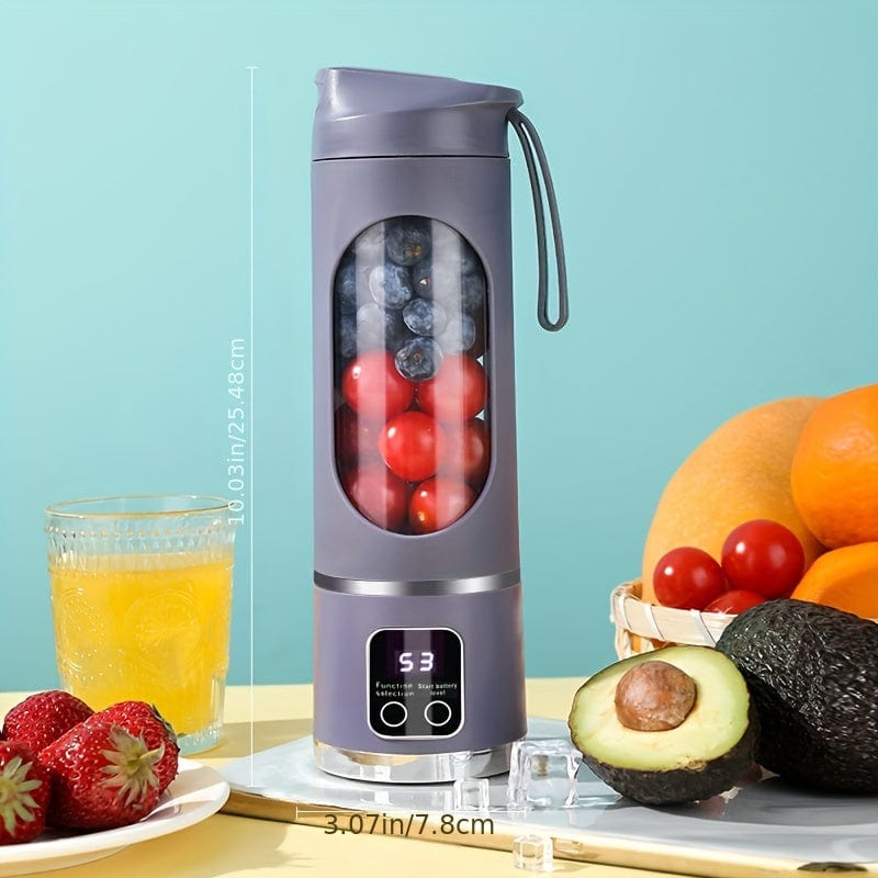 Mini blender USB rechargeable – 450ml, écran LED & 8 lames