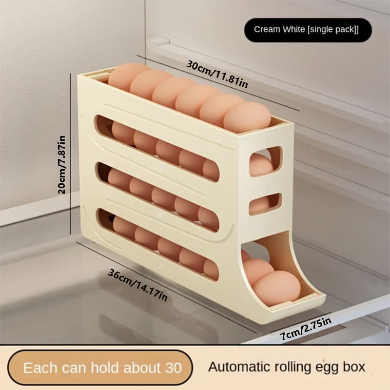 Boîte de Rangement Œufs Automatique en Polypropylène - Organisateur Œufs Réfrigérateur (30 Œufs)