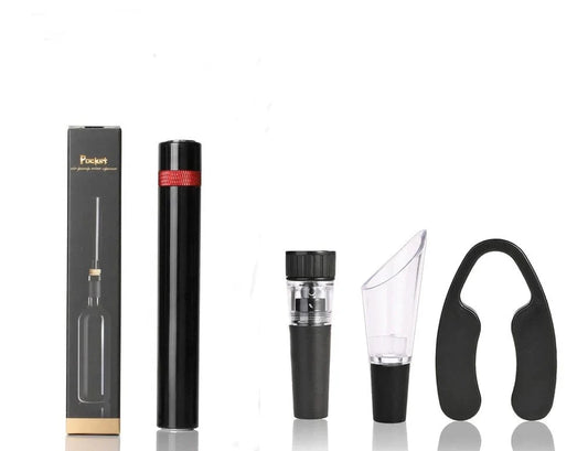 Ouvre-bouteille à vin sous pression air Pompe Vacuum Liège en Acier Inoxydable - Accessoire Cave à Vin