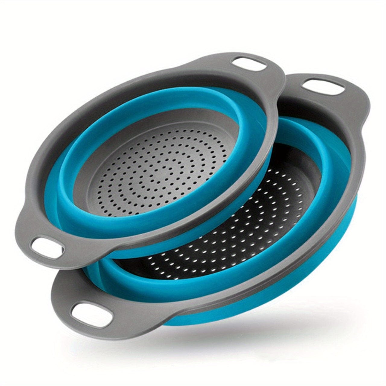 Panier de Drainage Pliable en Silicone pour Camping et Cuisine - 2 pièces