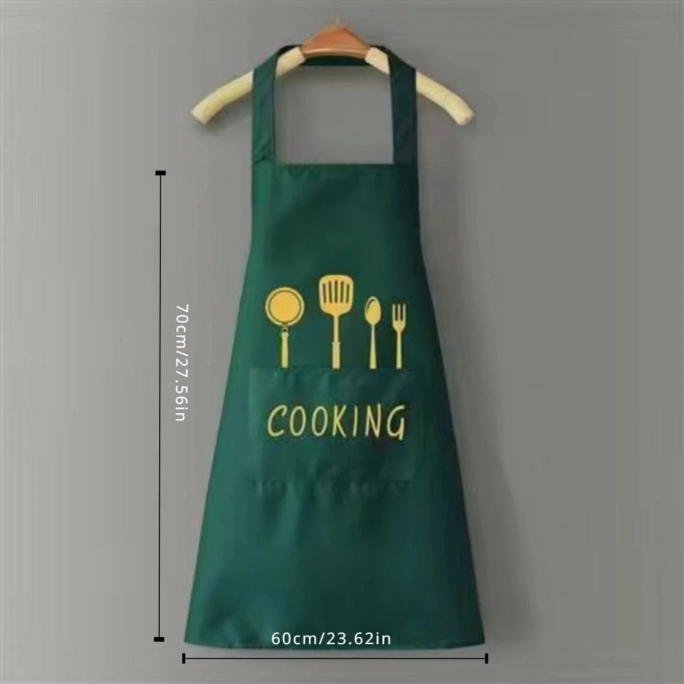 Tablier de Cuisine Classique "Cooking" en PVC Imperméable - Couleur Verte