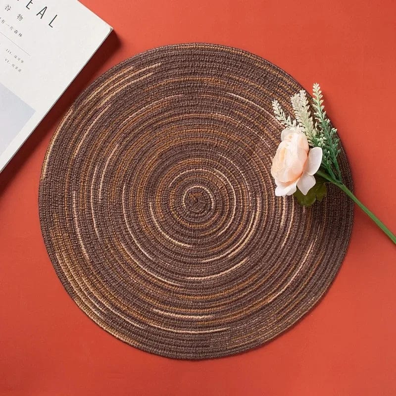 Individually Woven Vinyl Round Table Mat for Table Decoration, Set of 1