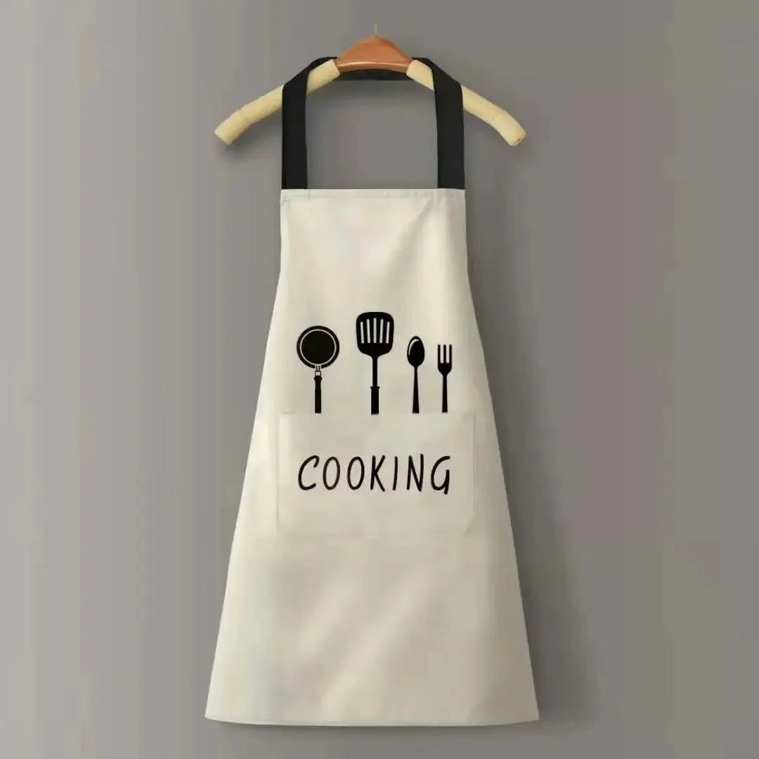 New Waterproof Oil-Resistant Kitchen Apron with Hand-Wiping Feature Waistcoat Unisex Home Use Cooking Apron Korean Style