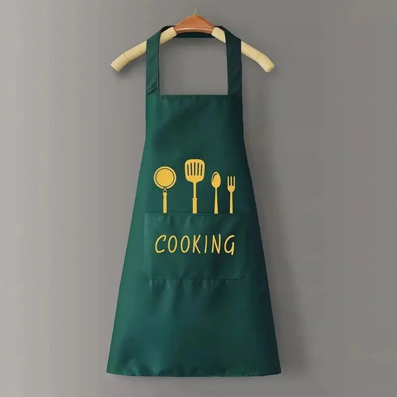 New Waterproof Oil-Resistant Kitchen Apron with Hand-Wiping Feature Waistcoat Unisex Home Use Cooking Apron Korean Style