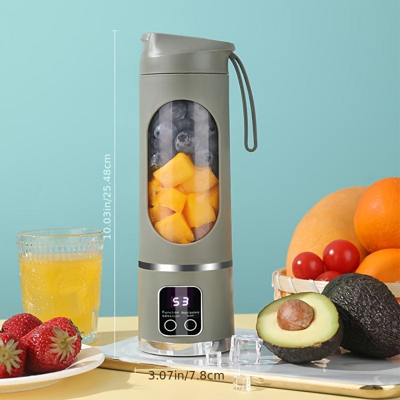 Mini blender USB rechargeable – 450ml, écran LED & 8 lames