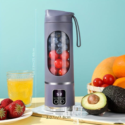 Mini blender USB rechargeable – 450ml, écran LED & 8 lames