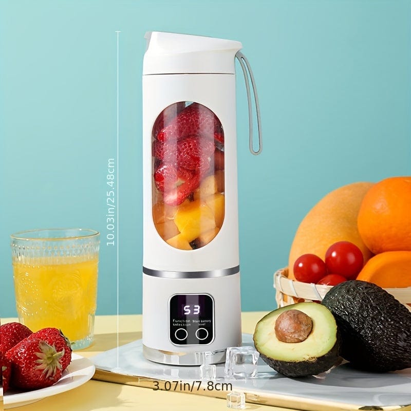Mini blender USB rechargeable – 450ml, écran LED & 8 lames