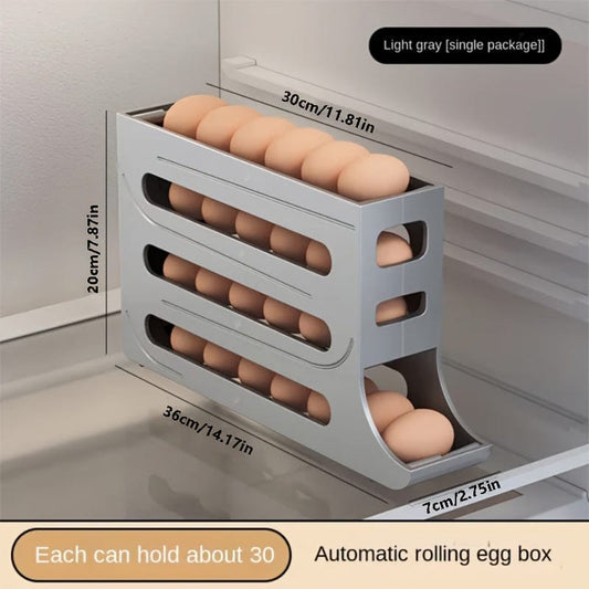 Boîte de Rangement Œufs Automatique en Polypropylène - Organisateur Œufs Réfrigérateur (30 Œufs)