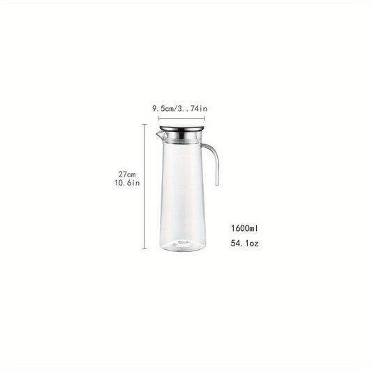 Carafe à jus avec couvercle, 1600ml/2000ml, en plastique, pour Bubble Tea et autres boissons estivales.