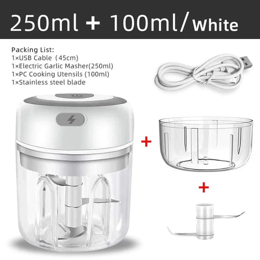 Mini Hachoir Électrique pour l'Ail et les Légumes - Broyeur USB Portable & sans Fil
