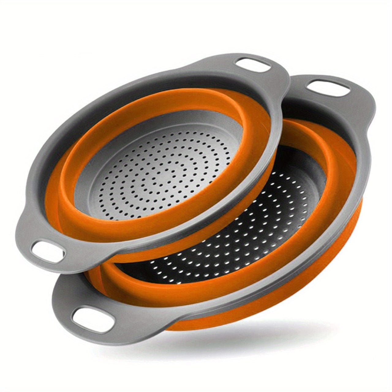 Panier de Drainage Pliable en Silicone pour Camping et Cuisine - 2 pièces