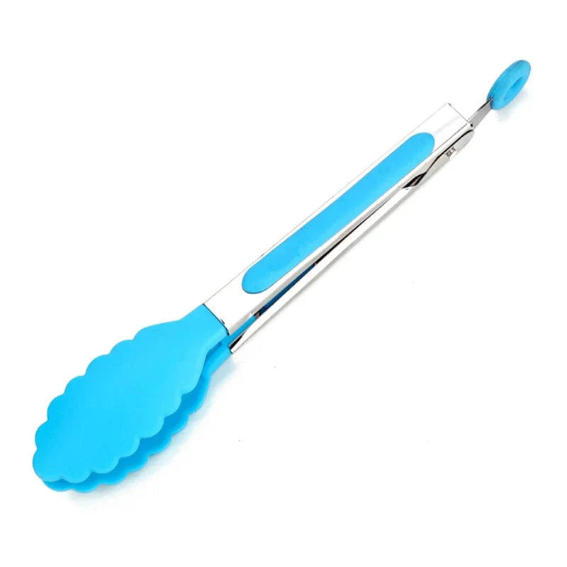 Pince à nourriture en acier inoxydable avec revêtement en silicone - Accessoire cuisine BBQ saladier