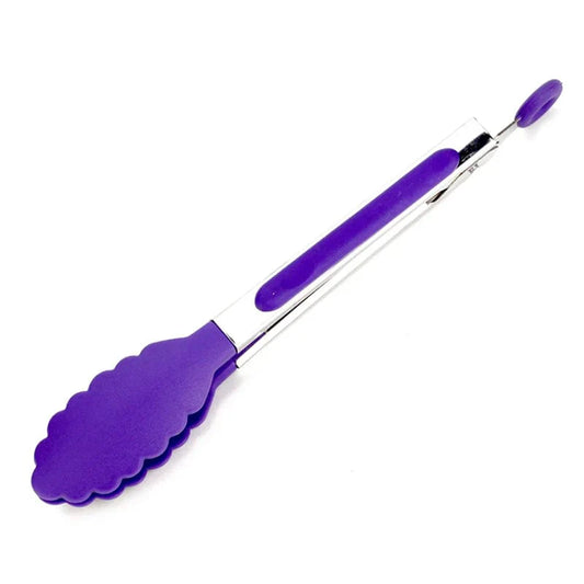 Pince à nourriture en acier inoxydable avec revêtement en silicone - Accessoire cuisine BBQ saladier
