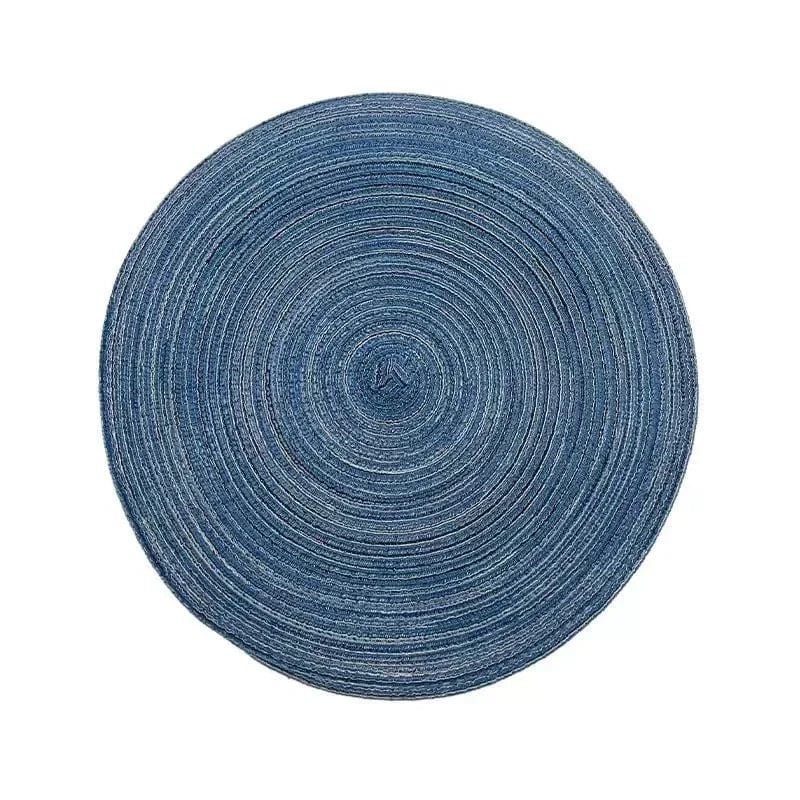 Tapis de Table Rond en Vinyle Tissé Individuel pour Décoration de Table, Lot de 1