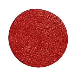 Tapis de Table Rond en Vinyle Tissé Individuel pour Décoration de Table, Lot de 1