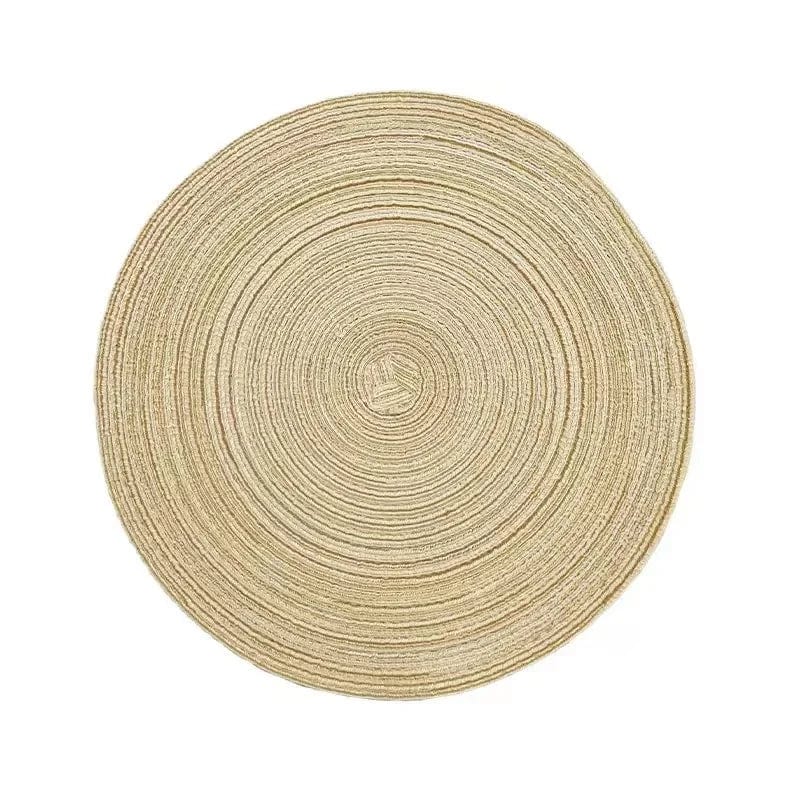 Tapis de Table Rond en Vinyle Tissé Individuel pour Décoration de Table, Lot de 1