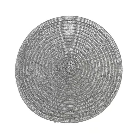 Individually Woven Vinyl Round Table Mat for Table Decoration, Set of 1